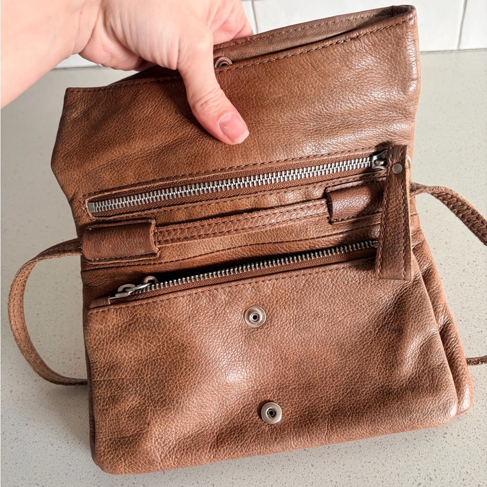 Anthropology liebeskind Berlin Fluted leather Crossbody Bag purse Terracotta - Picture 8 of 9